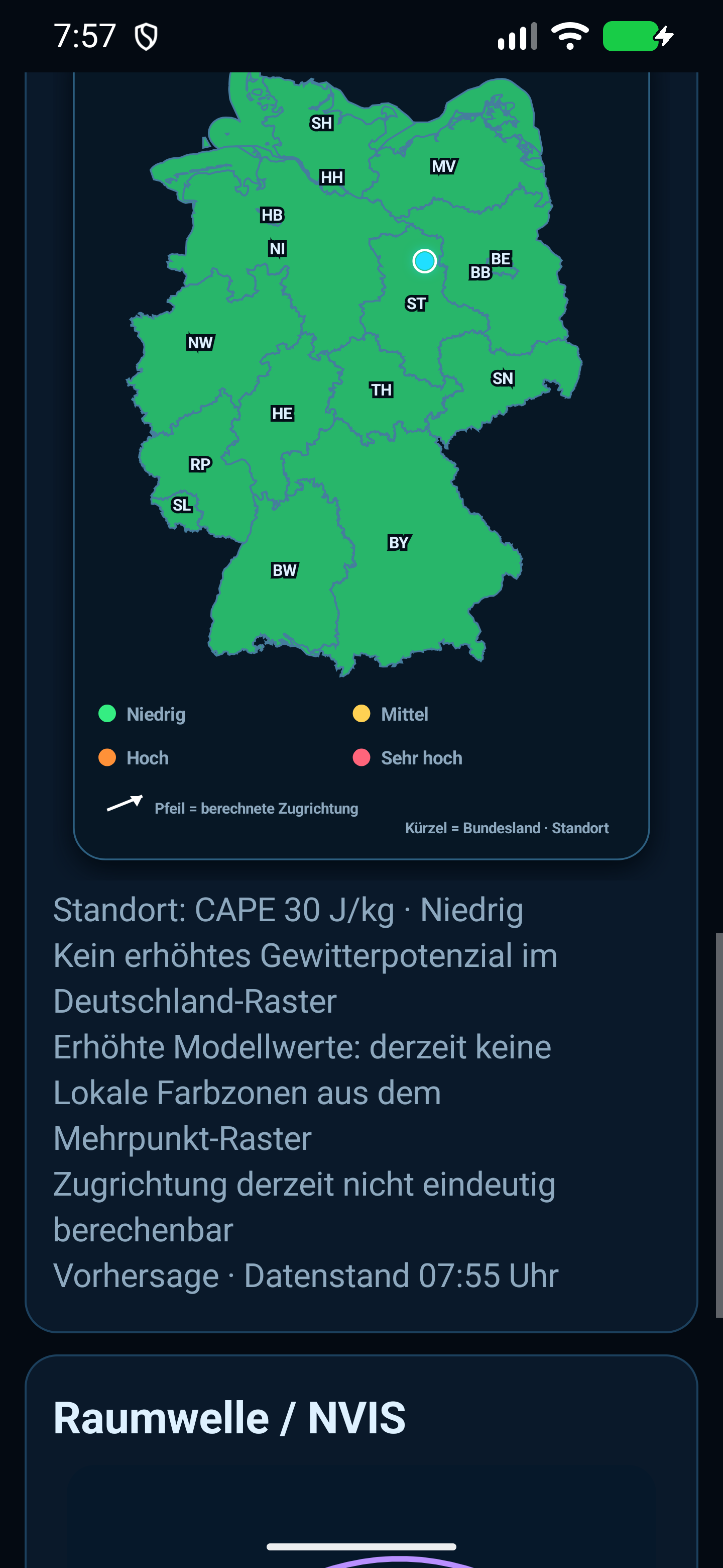 QRN-Karte von Deutschland mit persönlichem Standort