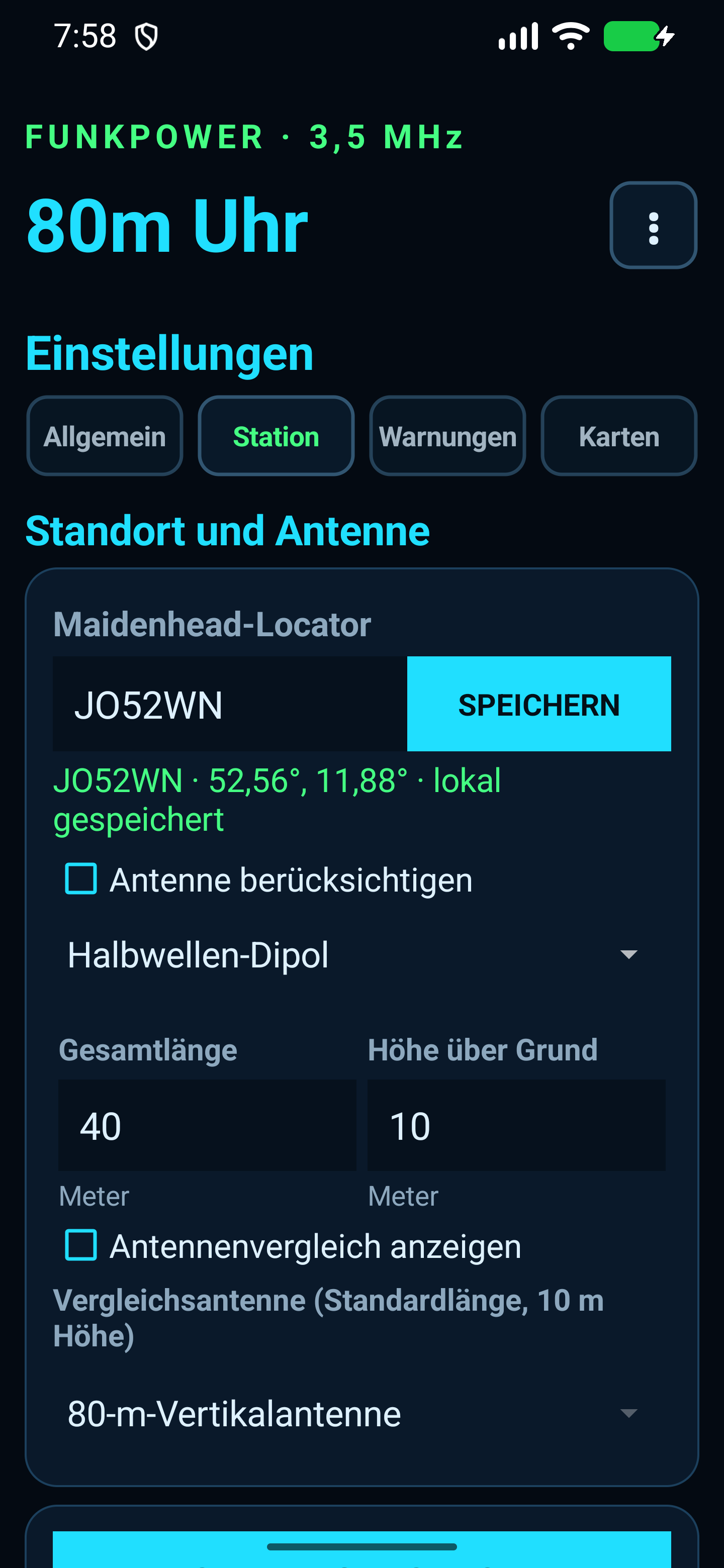 Reiter Station mit Locator und Antenne